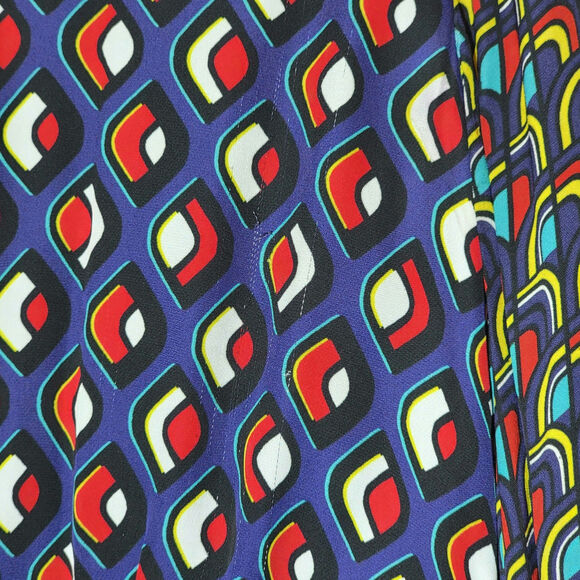 Alice + Olivia Karolina Mod Moon Tie Neck Blouson Sleeve Colorblock Midi Dress 6 - Picture 12 of 16